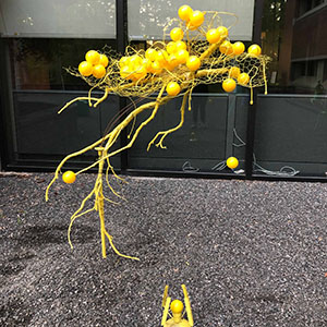 Yellow kinetic sculpture